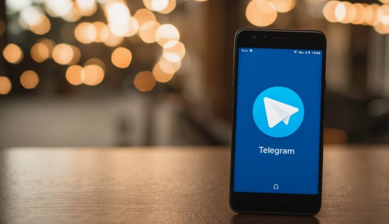 Um smartphone com o aplicativo Telegram aberto, mas sem número de telefone inserido