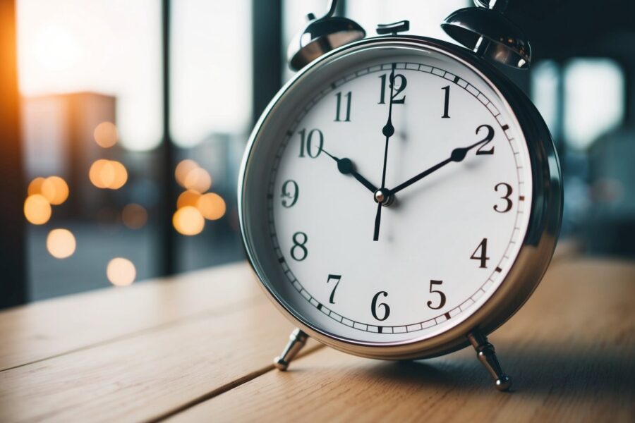 Um relógio mostrando 24 horas passando em um dia