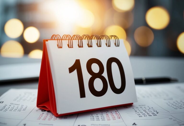 Um calendário com 180 dias destacados