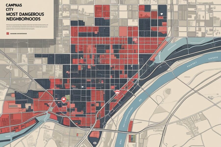 Mapa da cidade de Campinas destacando áreas urbanas com zonas de maior risco em cores escuras e áreas mais seguras em tons claros.